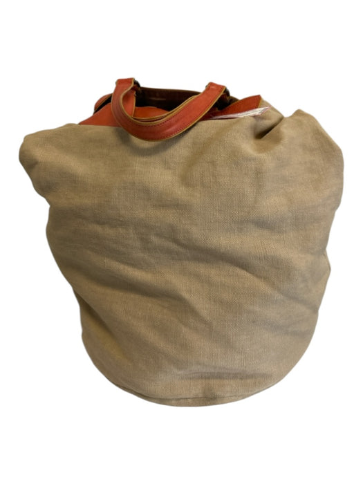 Marni Beige & Orange Canvas & Leather Bucket Shoulder Sack Bag Beige & Orange / XL