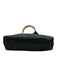 Henry Beguelin Black & Beige Leather Bamboo Handle Woven Toggle Bag Black & Beige / M/L