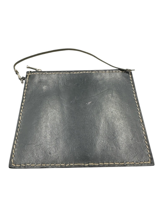 Henry Beguelin Black & Beige Leather Bamboo Handle Woven Toggle Bag Black & Beige / M/L
