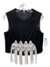 Tibi Size 4 Black & White Rayon & Polyamide Scoop Neck Sleeveless Back Zip Top Black & White / 4