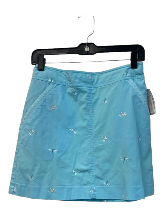 Lily Pulitzer Size 2 Light Blue Cotton Dragonfly Print Front Pocket Skirt Light Blue / 2