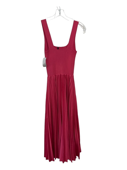 Theory Size P Red Pink Rayon & Polyester Sleeveless Ribbed Detail Midi Dress Red Pink / P
