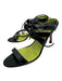 Manolo Blahnik Shoe Size 36.5 Black & Green Patent Leather lace up Sandals Black & Green / 36.5