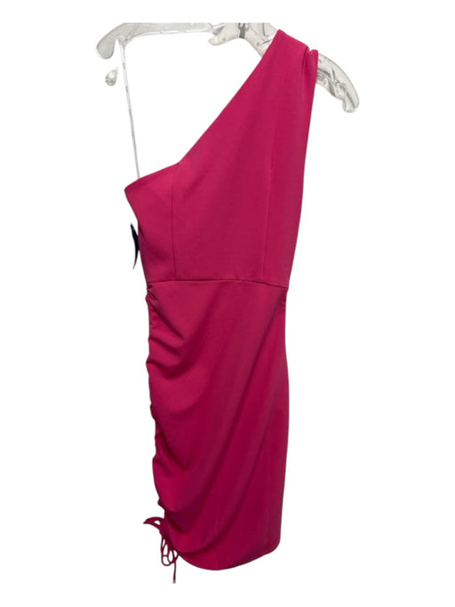 Elliatt Size XS Hot pink Polyester Blend One Shoulder Ruched Drawstring Dress Hot pink / XS