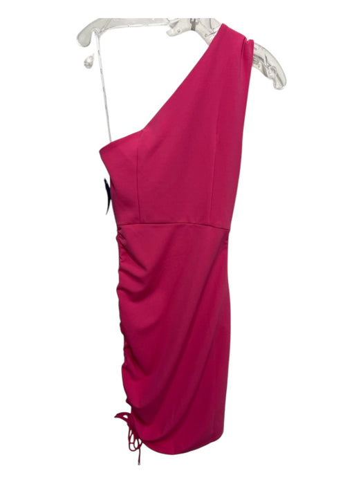Elliatt Size XS Hot pink Polyester Blend One Shoulder Ruched Drawstring Dress Hot pink / XS