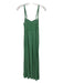 Reformation Size 0 Green Viscose Sleeveless Smocked Back Back Zip Leg Slit Dress Green / 0