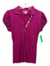 Burberry Brit Size S Fuschia Purple Cotton Quarter Button Cap Sleeve Collar Top Fuschia Purple / S