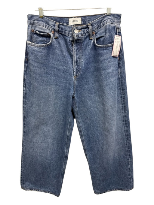 Agolde Size 27 Medium Wash Cotton Wide Leg Button Fly High Rise Jeans Medium Wash / 27