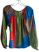 Tory Burch Size 2 Multi Silk Off Shoulder Elastic Neck Long Sleeve Top Multi / 2