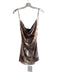 Jaded London Size 8 Brown Polyester Cowl Neck Spaghetti Strap Built In Bra Dress Brown / 8