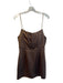 Retrofete Size Medium Brown Acetate Blend Chain Straps Back Zip Boning Dress Brown / Medium