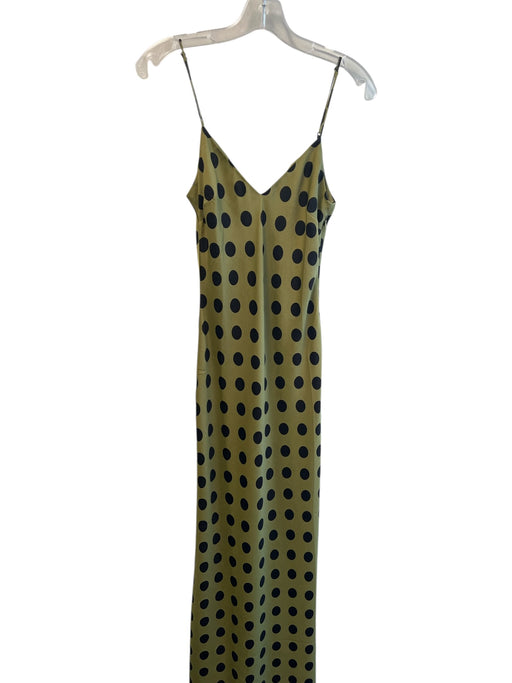 More To Come Size Small Green & Black Polyester Polka Dots Side Zip Dress Green & Black / Small