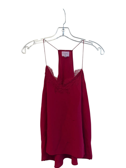 Cami NYC Size Small Red Silk Spaghetti Strap Lace Detail Racerback Camisole Red / Small