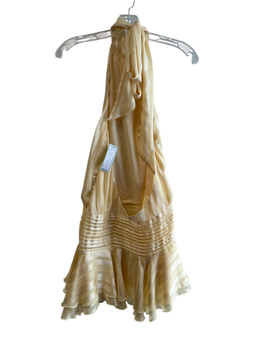 Peppermayo Size 4 Yellow No Fabric Tag Halter Open Back Tie At Neck Dress Yellow / 4