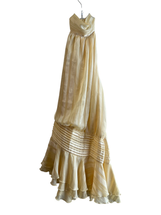 Peppermayo Size 4 Yellow No Fabric Tag Halter Open Back Tie At Neck Dress — Labels Resale Boutique