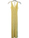 Peppermayo Size S/M Yellow Acrylic V Neck Knit Halter Maxi Dress Yellow / S/M