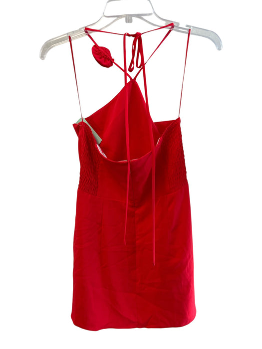 Amanda Uprichard Size 5 Red Polyester Halter Top Rose detail Back Zip Top Red / 5
