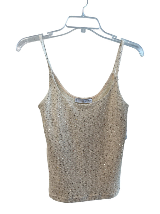MNG Size S Champagne Polyester Spaghetti Strap Sequin Lined Tank Top Top Champagne / S