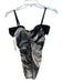 Miaou Size S White & Black Polyester Spaghetti Strap Abstract Print Top White & Black / S
