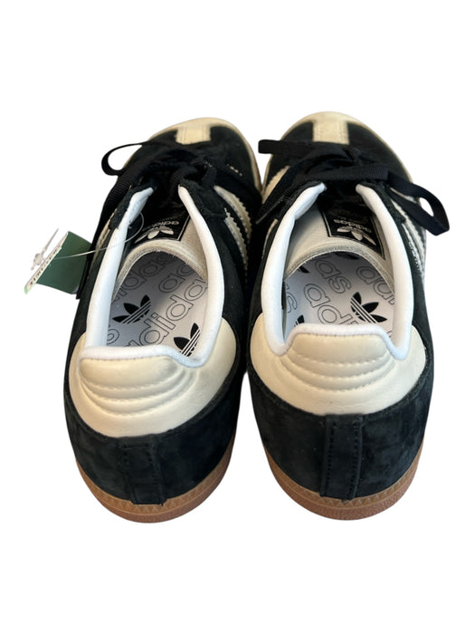Adidas Size 7 Black & Cream Leather Suede Round Toe Lace Up Sneaker Top Black & Cream / 7