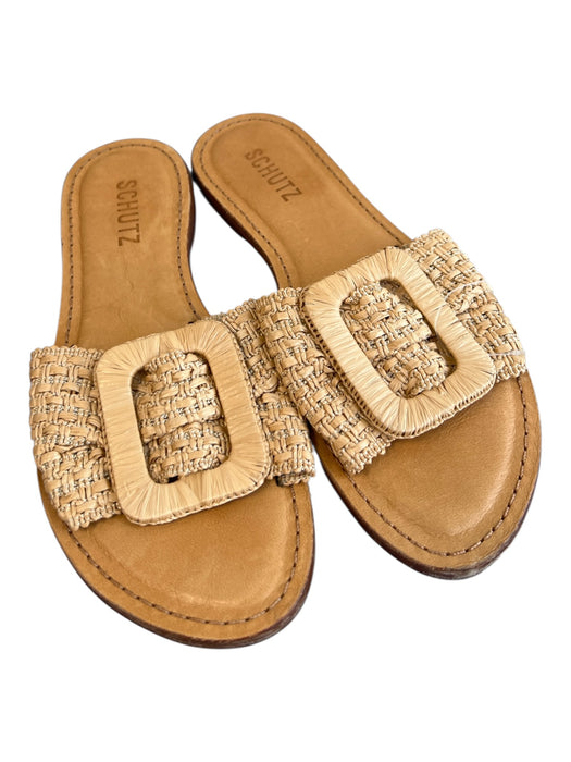 Schutz Shoe Size 24 Brown Manmade Material open toe Buckle Detail Flats Shoes Brown / 24