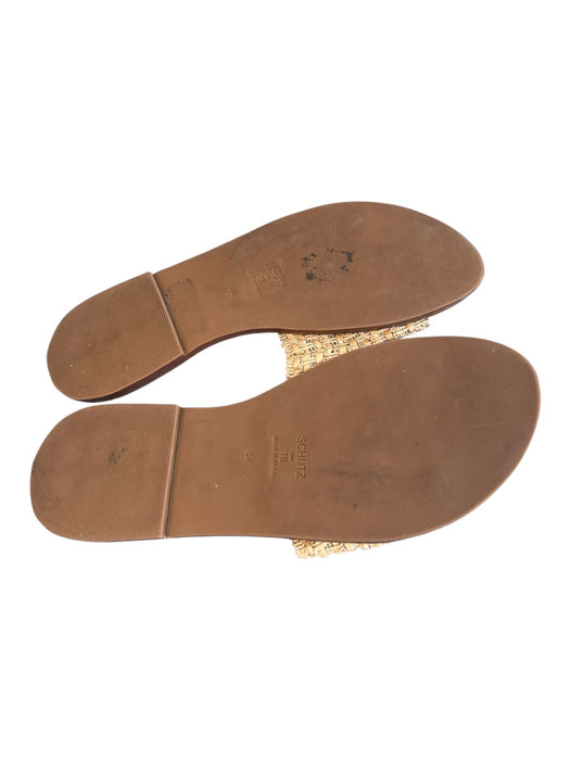 Schutz Shoe Size 24 Brown Manmade Material open toe Buckle Detail Flats Shoes Brown / 24