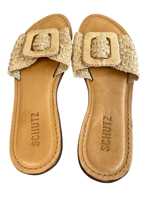 Schutz Shoe Size 24 Brown Manmade Material open toe Buckle Detail Flats Shoes Brown / 24