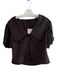 Zara Size S Espresso Brown Polyester Collared Button Down Short Puff Sleeve Top Espresso Brown / S