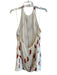 Reformation Size 6 Cream & Red Viscose Halter Neck Sleeveless Pepper Print Dress Cream & Red / 6