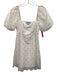 Hill House Size XS White & Red Viscose Blend Short Balloon Sleeve Mini Dress White & Red / XS