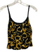 Versace Underwear Size 4 Black & Gold Viscose Blend Spaghetti Strap Filigree Top Black & Gold / 4