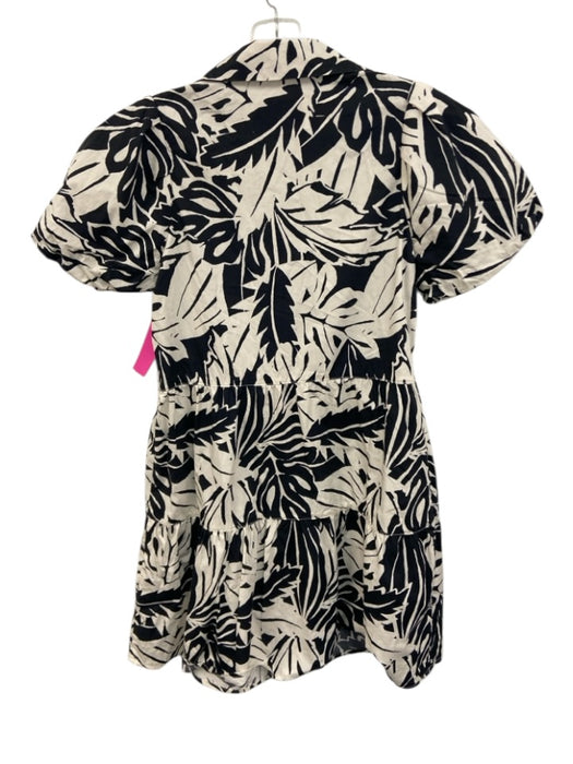 Brochu Walker Size XS White & Navy Cotton Short Sleeve Button Up Dress White & Navy / XS