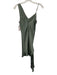 Cinq a Sept Size 4 Green Silk Sleeveless One Shoulder Tie Detail Dress Green / 4