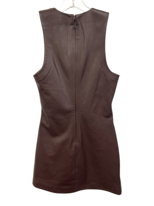 Lovers + Friends Size S Brown Polyurethane Sleeveless Back Zip Mid Length Dress Brown / S