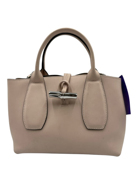 Longchamp Light Pink Leather Silver Hardware Toggle Clasp Top Handles Bag Light Pink / S