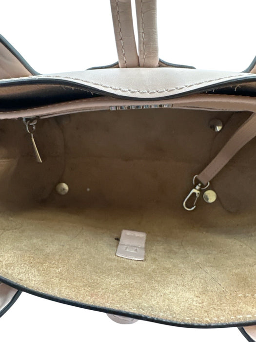 Longchamp Light Pink Leather Silver Hardware Toggle Clasp Top Handles Bag Light Pink / S