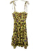 Ulla Johnson Size 0 Lime Green, Purple, Orange Cotton & Silk Shoulder Tie Dress Lime Green, Purple, Orange / 0
