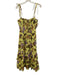 Ulla Johnson Size 0 Lime Green, Purple, Orange Cotton & Silk Shoulder Tie Dress Lime Green, Purple, Orange / 0