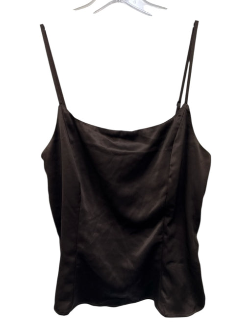 Reformation Size 4 Dark Brown Acetate & Polyester Spaghetti Strap Top Dark Brown / 4