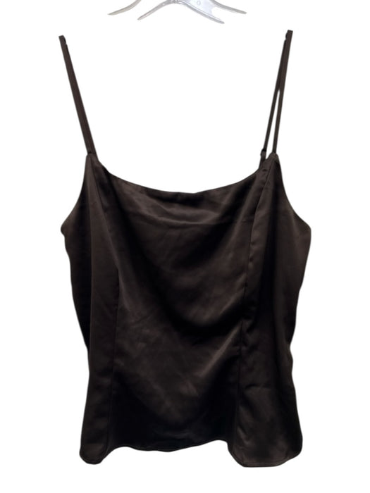 Reformation Size 4 Dark Brown Acetate & Polyester Spaghetti Strap Top Dark Brown / 4