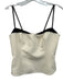Reformation Size 4 Cream & Black Polyester & Rayon Spaghetti Strap Lace Trim Top Cream & Black / 4