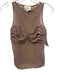 Reformation Size S Taupe Purple Polyester Sheer Gathered Front Top Taupe Purple / S