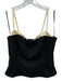 Reformation Size 4 Black & Cream Polyester & Rayon Spaghetti Strap Lace Trim Top Black & Cream / 4