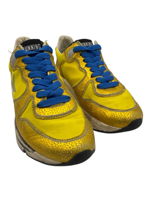 Golden Goose Shoe Size 36 Yellow, Gold, Blue Synthetic Lace Up Athletic Sneakers Yellow, Gold, Blue / 36