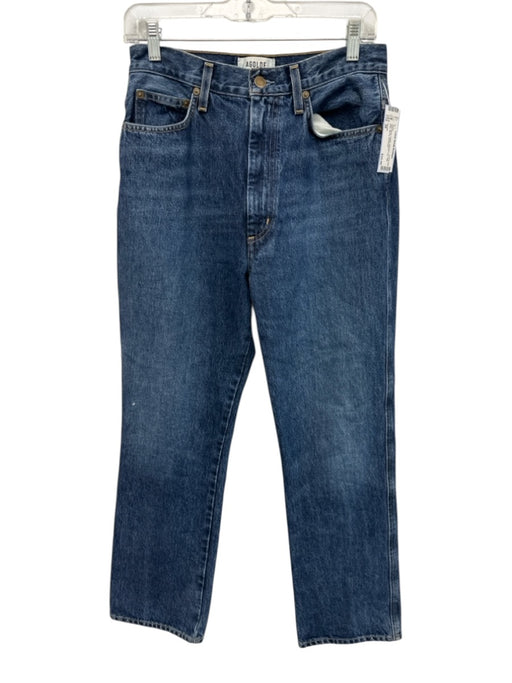 Agolde Size 28 Dark Wash Cotton Straight Leg High Rise Zip Fly Jeans Dark Wash / 28