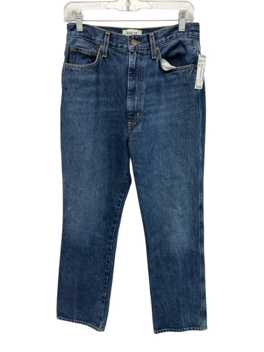 Agolde Size 28 Dark Wash Cotton Straight Leg High Rise Zip Fly Jeans Dark Wash / 28