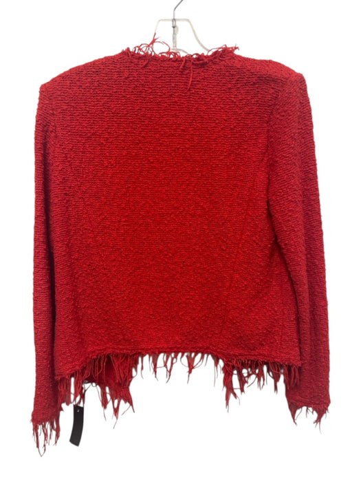 IRO Size 36 Red Cotton & Polyamide Boucle Faux Pearl Snaps Jacket Red / 36