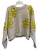 Essentiel Antwerp Size S Cream & Yellow Green Acrylic & Wool Knit Sweater Cream & Yellow Green / S