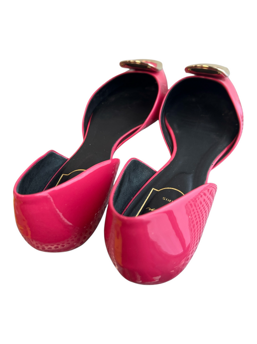 Roger Vivier Shoe Size 40 Pink Patent Leather Curved Silver Buckle D'orsay Shoes Pink / 40