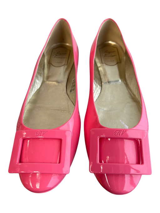Roger Vivier Shoe Size 40 Pink Patent Leather Square Buckle Solid Slip On Shoes Pink / 40